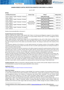 Press Release CANARA ROBECO CAPITAL