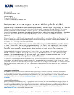 Independent insurance agents sponsor Wish trip for local child