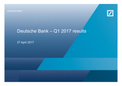 Deutsche Bank &ndash; Q1 2017 results
