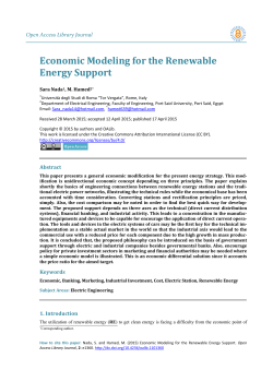 Economic Modeling for the Renewable Energy Support