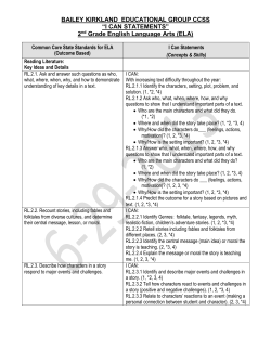 Common Core State Standards for ELA (Outcome Based)