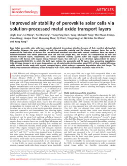 Improved air stability of perovskite solar cells via solution