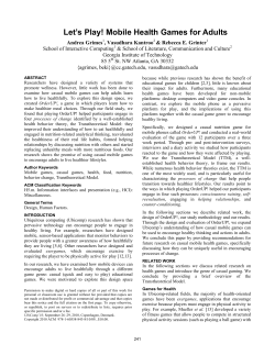 Let`s play!: mobile health games for adults