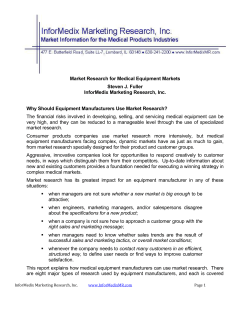 Market Research for Medical Equipment Markets