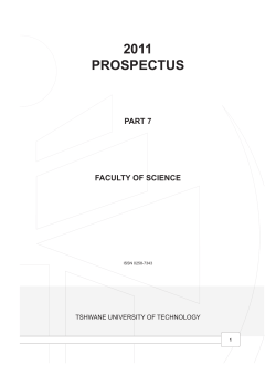 2011 prospectus - Tshwane University of Technology