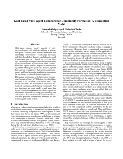 Goal-based Multi-agent Collaboration Community Formation: A
