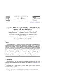 Regimes of biological invasion in a predator–prey system with the