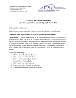 Advancing the Plan for Excellence Goal Area