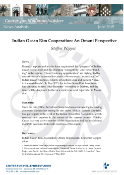 Indian Ocean Rim Cooperation: An Omani Perspective