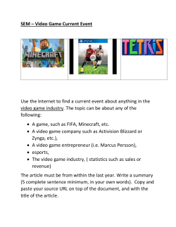 SEM &ndash; Video Game Current Event