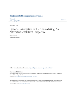 Financial Information for Decision Making: An Alternative Small Firm