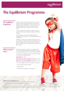 The Equilibrium Programme - Equilibrium Asset Management