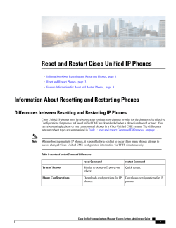 Reset and Restart Cisco Unified IP Phones