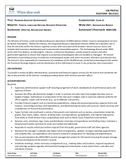 Program Assistant, Supervisory