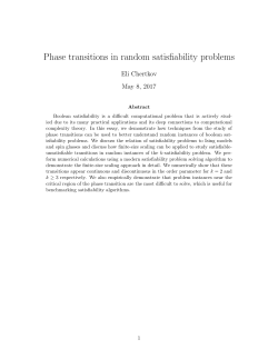 Phase transitions in random satisfiability problems