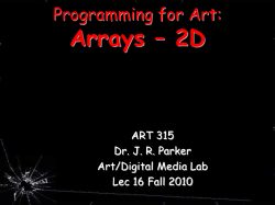 Arrays &ndash; 2D