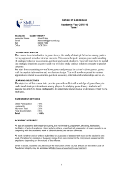 This course is an introduction to game theory, the study of strategic