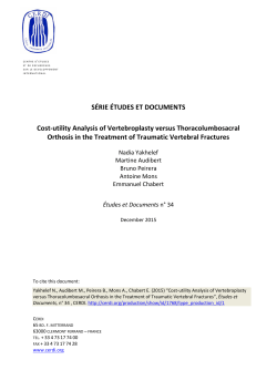 S&Eacute;RIE &Eacute;TUDES ET DOCUMENTS Cost-utility Analysis of