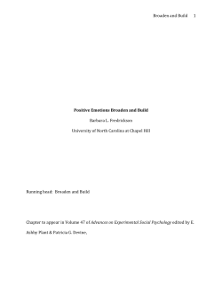 Positive Emotions Broaden and Build