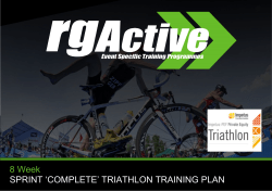 8 Week SPRINT `COMPLETE` TRIATHLON TRAINING PLAN