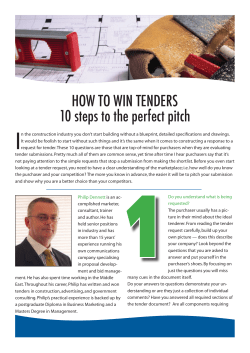 HOW TO WIN TENDERS 10 steps to the perfect pitch