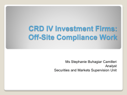 CRD IV Investment Firms: Off