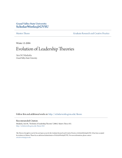 Evolution of Leadership Theories - ScholarWorks@GVSU