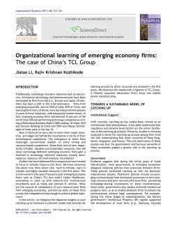 Organizational learning of emerging economy firms: The case of