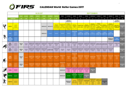 CALENDAR World Roller Games 2017