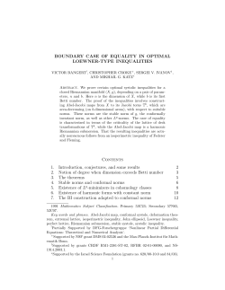 BOUNDARY CASE OF EQUALITY IN OPTIMAL