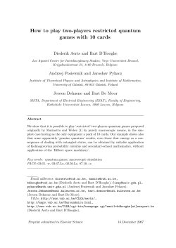 How to play two-players restricted quantum games with 10 cards