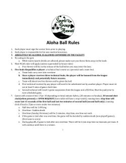 Aloha Ball Rules - Sports Group Hawaii