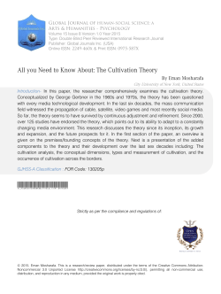 The Cultivation Theory - Global Journal of Human