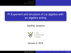 Pi Exponent and structure of Lie algebra with an algebra acting