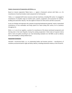 Assessment of Cooperation with Relta sro Based on mutual
