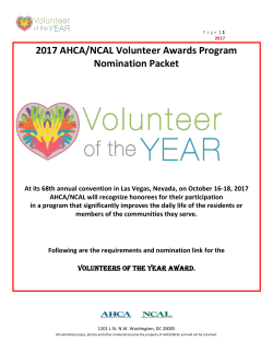 2017 AHCA/NCAL Volunteer Awards Program Nomination Packet