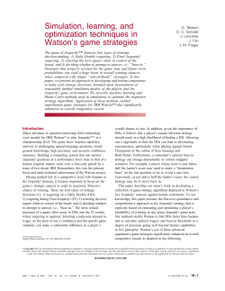Simulation, learning, and optimization techniques in Watson`s game