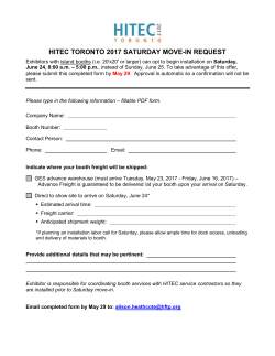 hitec toronto 2017 saturday move-in request