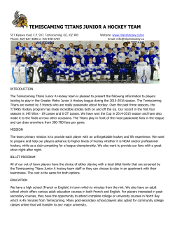 TEMISCAMING TITANS JUNIOR A HOCKEY TEAM