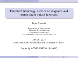 Persistent homology, metrics on diagrams and metric space valued