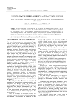 Paris-Tarcolea - Journal Proceedings in Manufacturing Systems