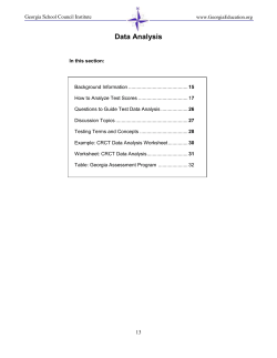 Data Analysis - Georgia School Council Institute