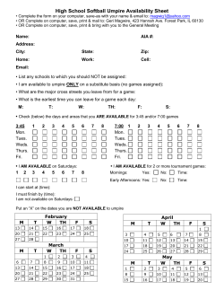 Feb - Arizona High School Softball Umpire Group