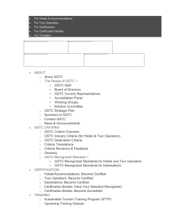 GSTC Board ballot on GSTC criteria for destinations 25oct13