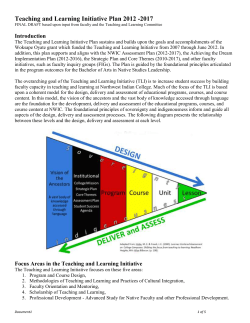 Teaching and Learning Initiative Plan 2012-2017