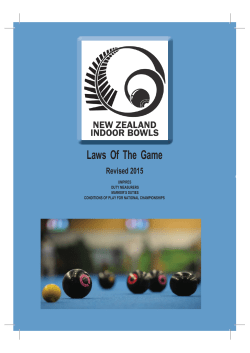 Laws Of The Game - New Zealand Indoor Bowls