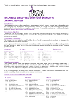 Balanced Lifestyle Strategy (Annuity)