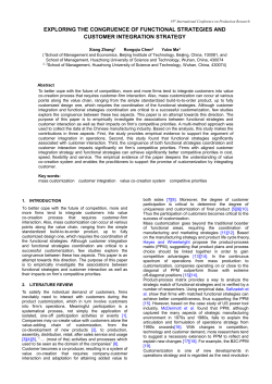 Exploring the Congruence of Functional strategies and Customer