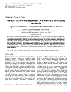 Product variety management: A synthesis of