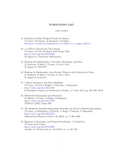 PUBLICATION LIST